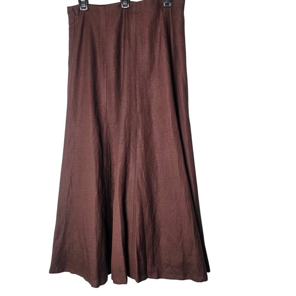 Brown Maxi Skirt – Flared Women's Long Skirt - Picture 3 of 7